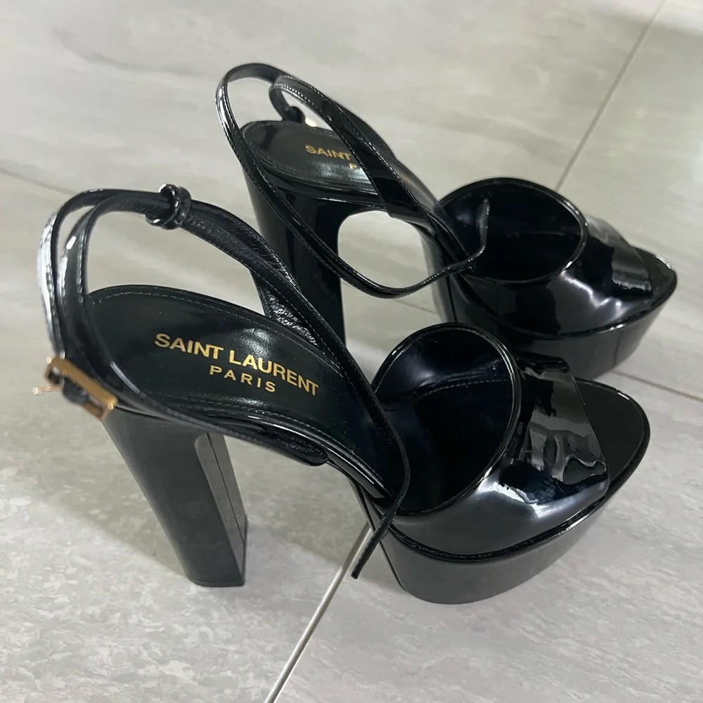 YSl Black Patent Shoes - Picture 5 of 10